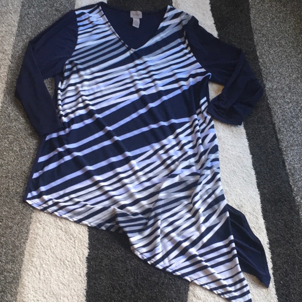 😎 Navy White and Gray Tunic